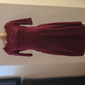 Cranberry  lace & knit dress size medium